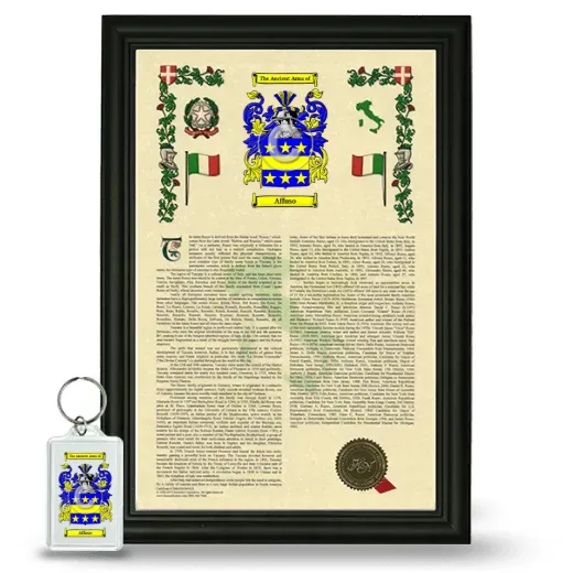 Affuso Framed Armorial History and Keychain - Black