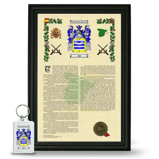 Agu Framed Armorial History and Keychain - Black