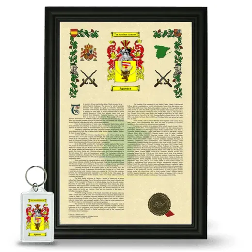 Aguerra Framed Armorial History and Keychain - Black