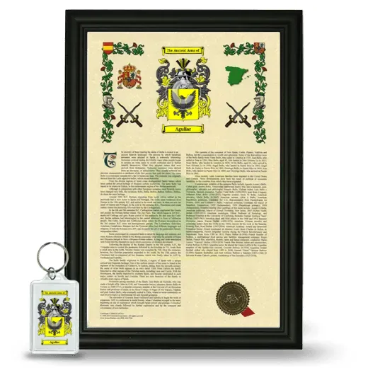 Aguliar Framed Armorial History and Keychain - Black