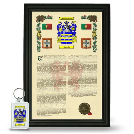 Agustin Framed Armorial History and Keychain - Black