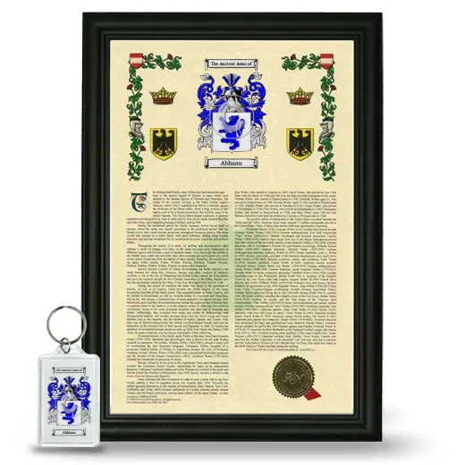 Ahlman Framed Armorial History and Keychain - Black