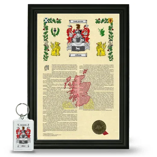 Ailison Framed Armorial History and Keychain - Black