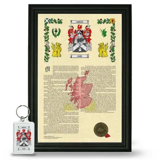 Airds Framed Armorial History and Keychain - Black