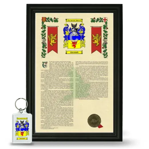 Aiscoomb Framed Armorial History and Keychain - Black