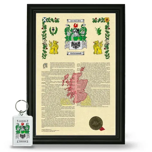 Aitchesoomb Framed Armorial History and Keychain - Black