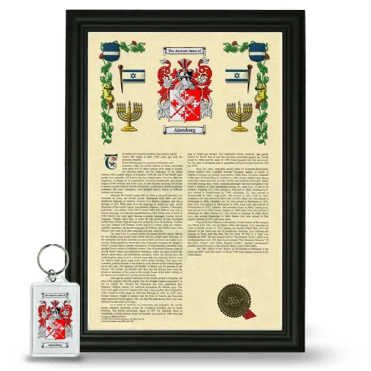 Ajzenberg Framed Armorial History and Keychain - Black