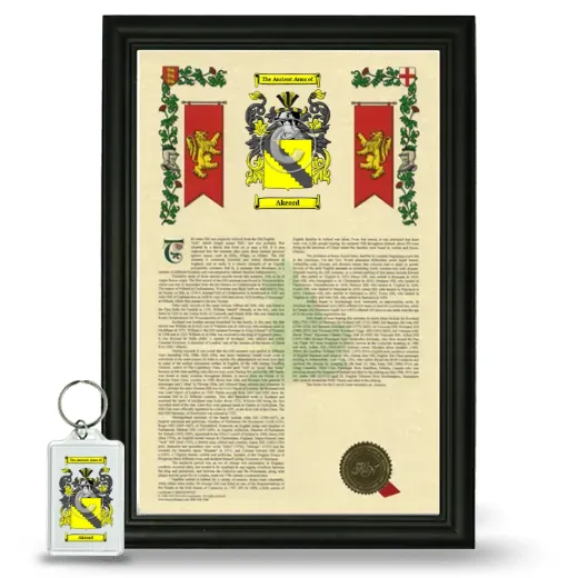 Akeard Framed Armorial History and Keychain - Black