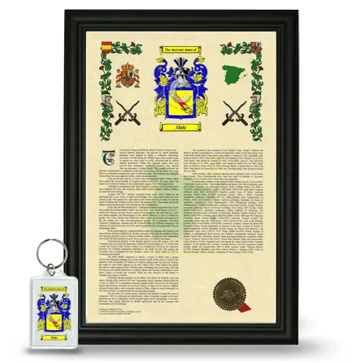 Alaiz Framed Armorial History and Keychain - Black