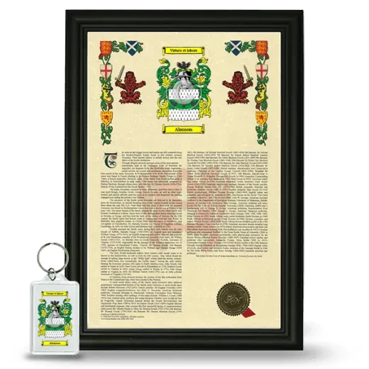 Alanson Framed Armorial History and Keychain - Black