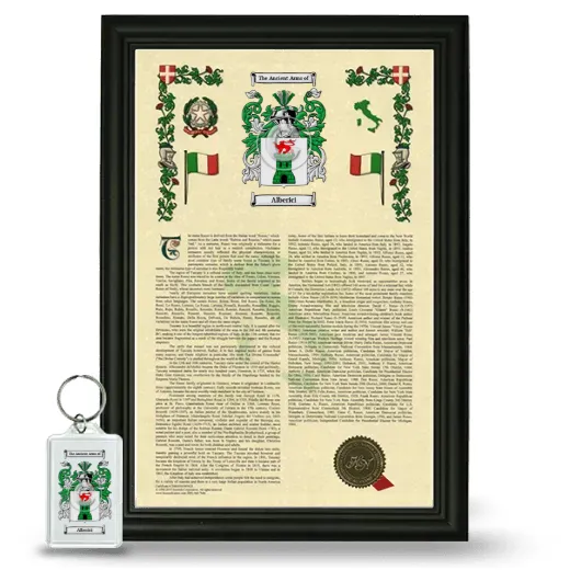 Alberici Framed Armorial History and Keychain - Black
