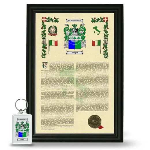 Albigni Framed Armorial History and Keychain - Black