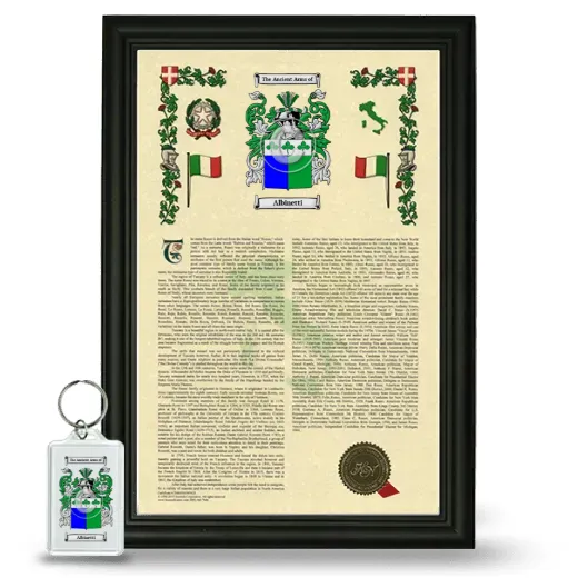 Albinetti Framed Armorial History and Keychain - Black