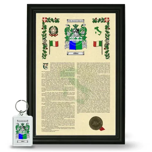 Albini Framed Armorial History and Keychain - Black