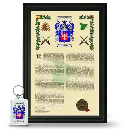 Aldarete Framed Armorial History and Keychain - Black