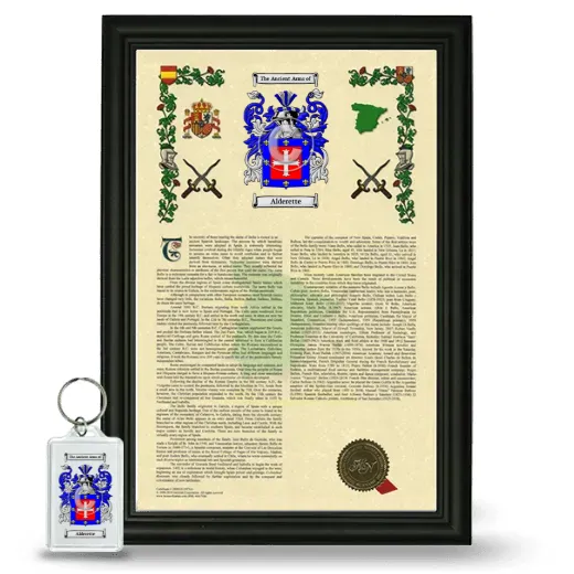 Alderette Framed Armorial History and Keychain - Black