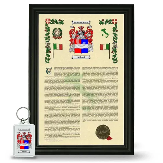 Aldigeri Framed Armorial History and Keychain - Black