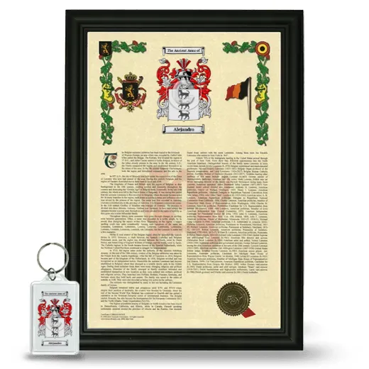 Alejandro Framed Armorial History and Keychain - Black