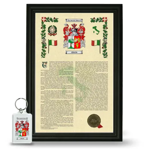 Alescio Framed Armorial History and Keychain - Black