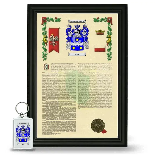Alex Framed Armorial History and Keychain - Black