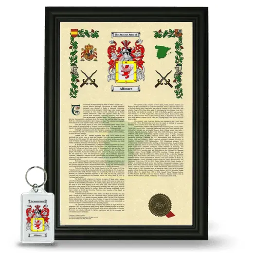 Alfonsez Framed Armorial History and Keychain - Black