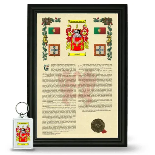 Alfred Framed Armorial History and Keychain - Black
