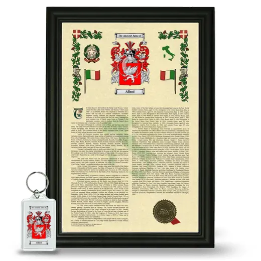 Aliani Framed Armorial History and Keychain - Black