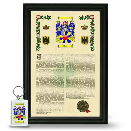 Aliers Framed Armorial History and Keychain - Black