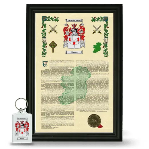 Alindan Framed Armorial History and Keychain - Black