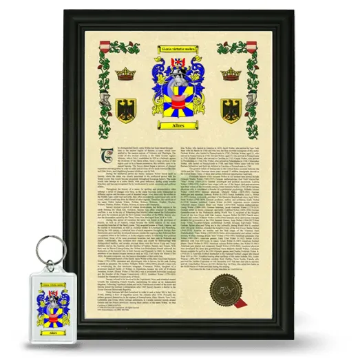 Alires Framed Armorial History and Keychain - Black