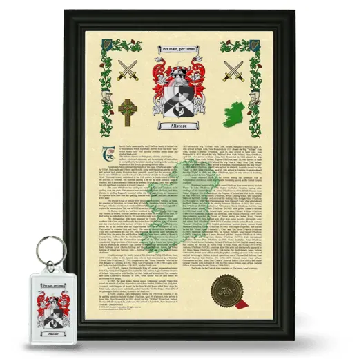 Alistare Framed Armorial History and Keychain - Black