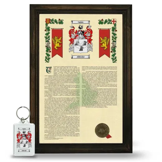 Allecake Framed Armorial History and Keychain - Brown