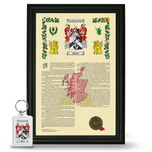 Allistair Framed Armorial History and Keychain - Black
