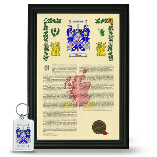 Allown Framed Armorial History and Keychain - Black