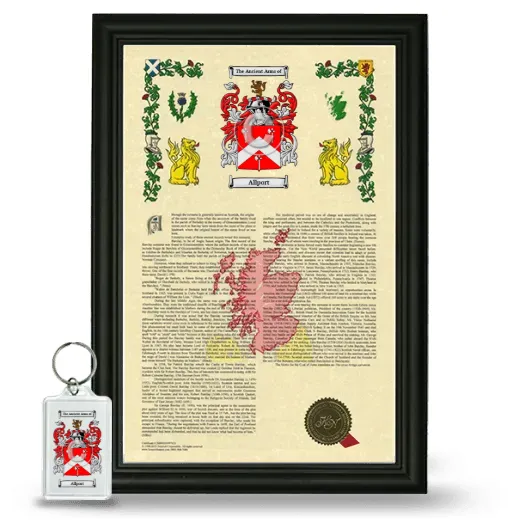 Allport Framed Armorial History and Keychain - Black