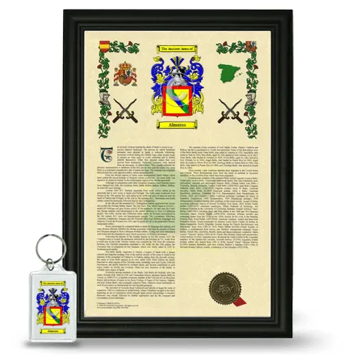 Almaras Framed Armorial History and Keychain - Black