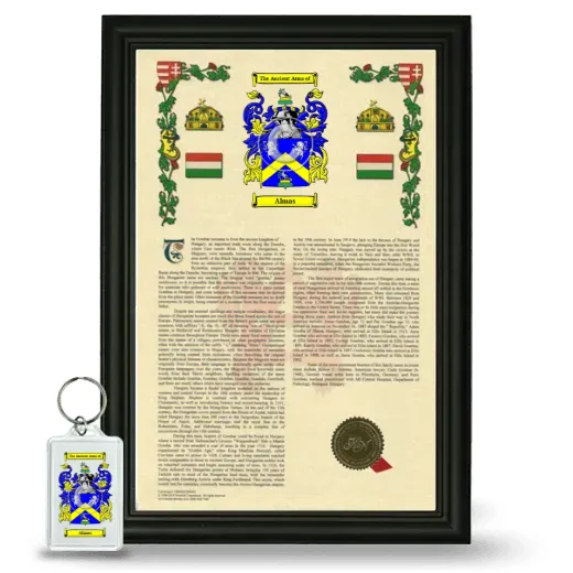 Almas Framed Armorial History and Keychain - Black