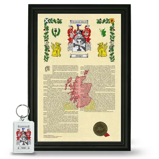 Almiger Framed Armorial History and Keychain - Black