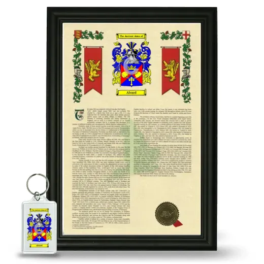 Alvard Framed Armorial History and Keychain - Black