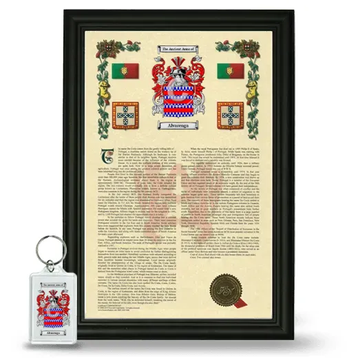 Alvarenga Framed Armorial History and Keychain - Black