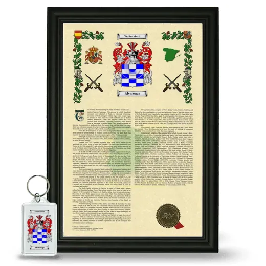 Alvarenga Framed Armorial History and Keychain - Black