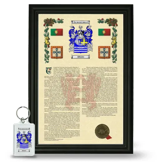 Alvares Framed Armorial History and Keychain - Black