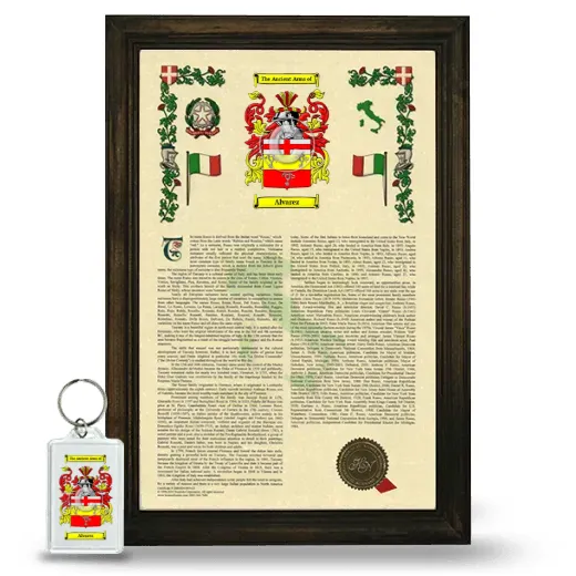 Alvarez Framed Armorial History and Keychain - Brown