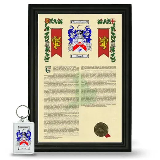 Alworth Framed Armorial History and Keychain - Black