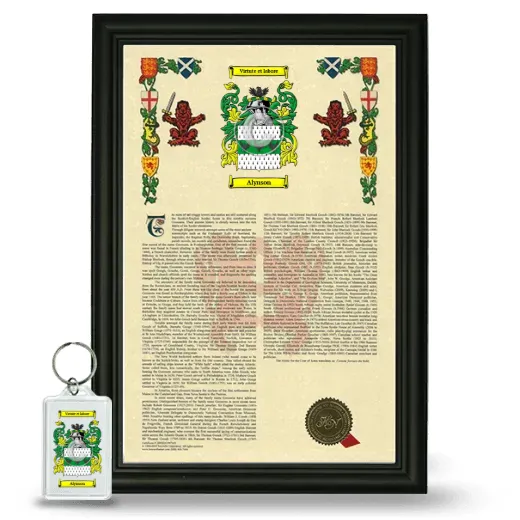 Alynson Framed Armorial History and Keychain - Black