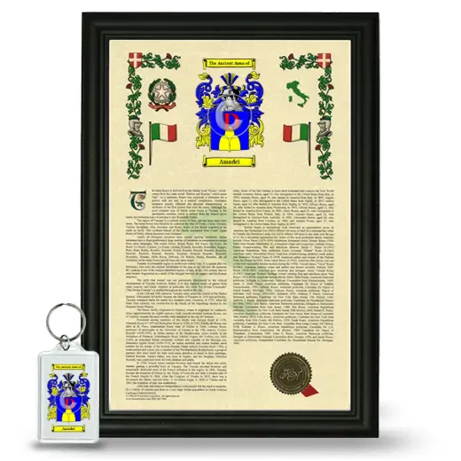 Amadei Framed Armorial History and Keychain - Black