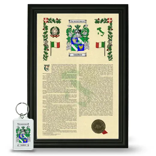 Amadorsi Framed Armorial History and Keychain - Black