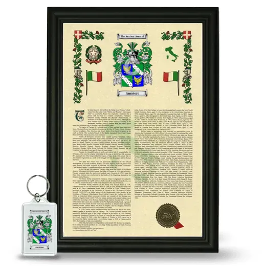 Amatore Framed Armorial History and Keychain - Black