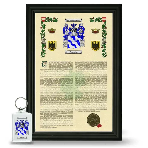 Ambache Framed Armorial History and Keychain - Black