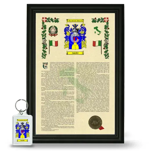 Amedei Framed Armorial History and Keychain - Black